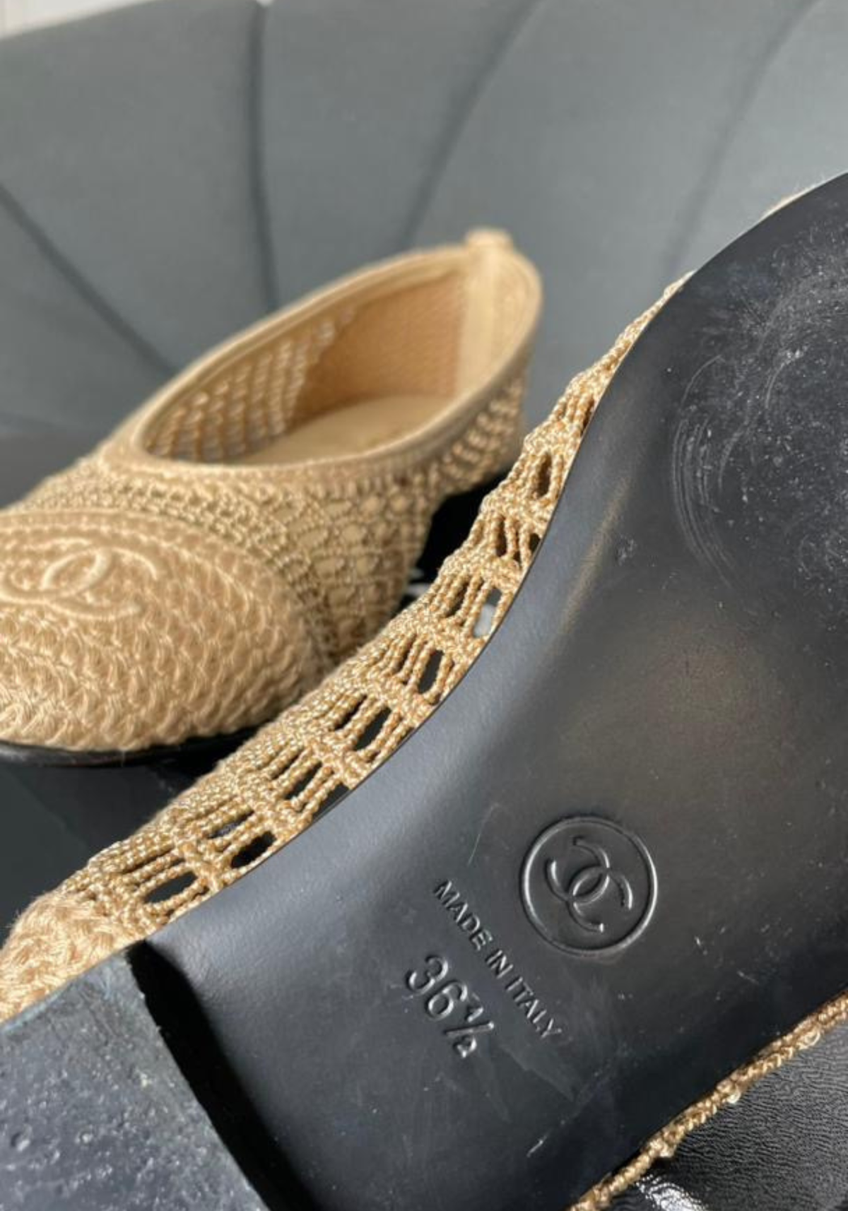 Raffia Cap Toe Ballerina Flats
