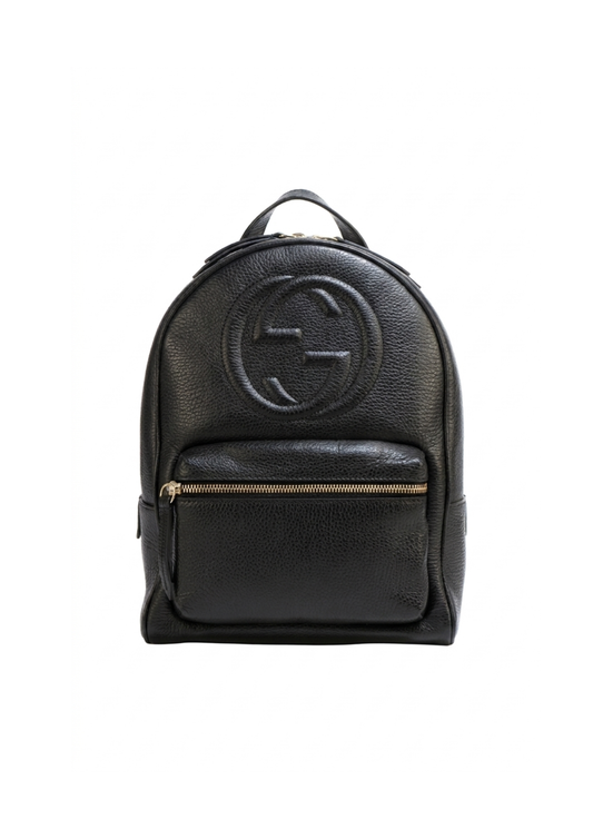 Black leather Chain Shoulder Back Pack