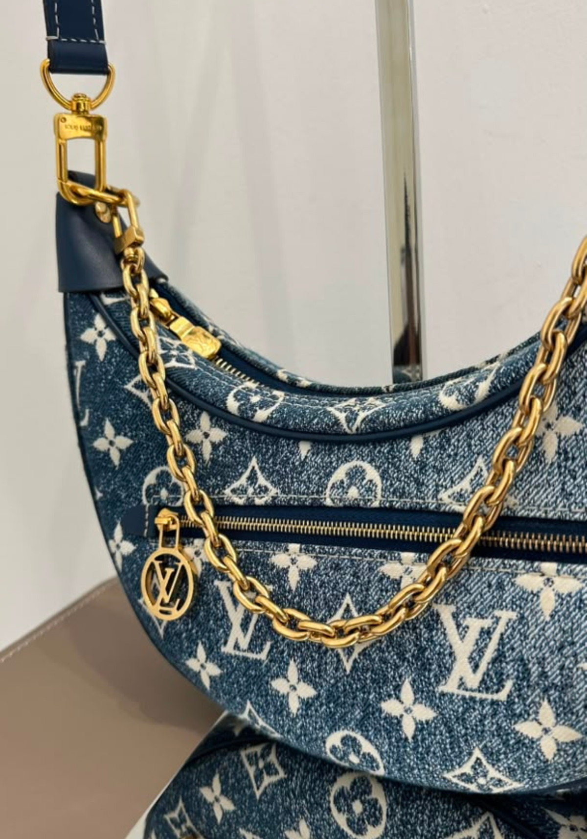 Jacquard Denim Loop Bleu
