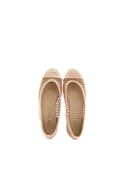 Raffia Cap Toe Ballerina Flats