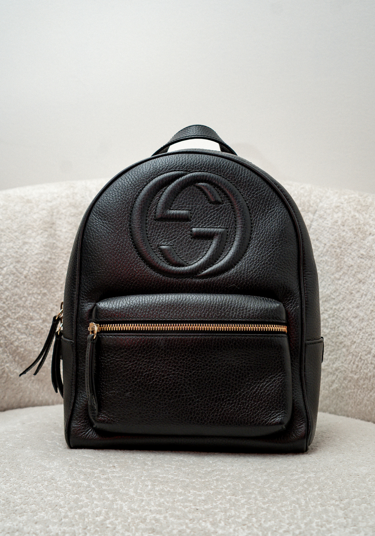 Black leather Chain Shoulder Back Pack