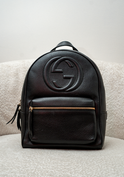 Black leather Chain Shoulder Back Pack