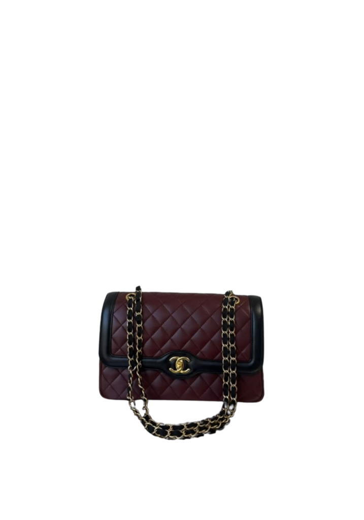 Two-Tone Medium Quilted Day Flap Bag
