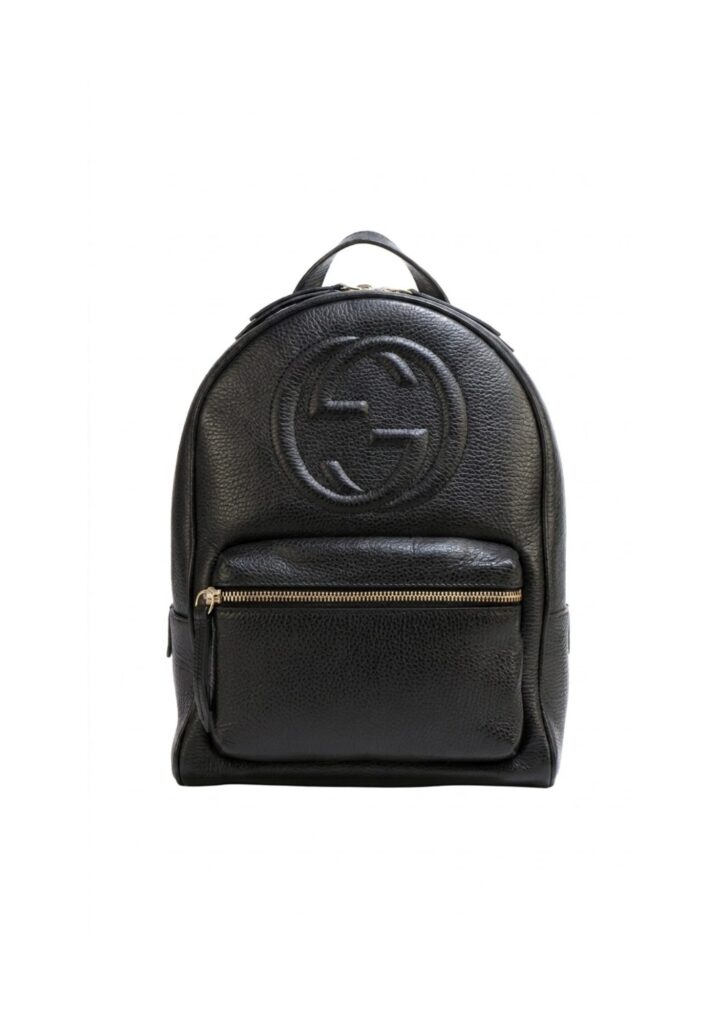 Black leather Chain Shoulder Back Pack