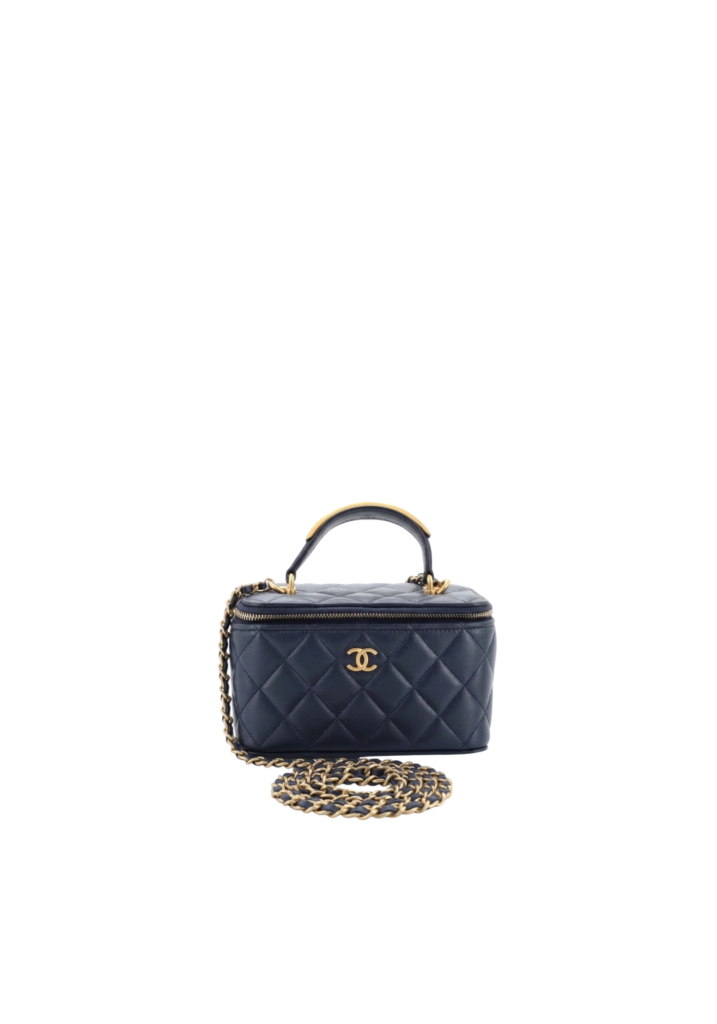 Vanity Case With Handle Navy Blue (Second Hand)